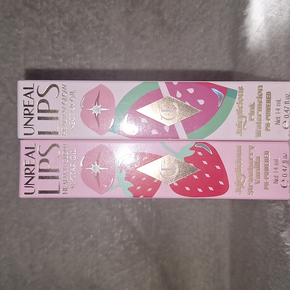 Charlotte Tilbury Juicylicious Lip Oil Duo- Strawberry Vanilla & Pink Watermelon